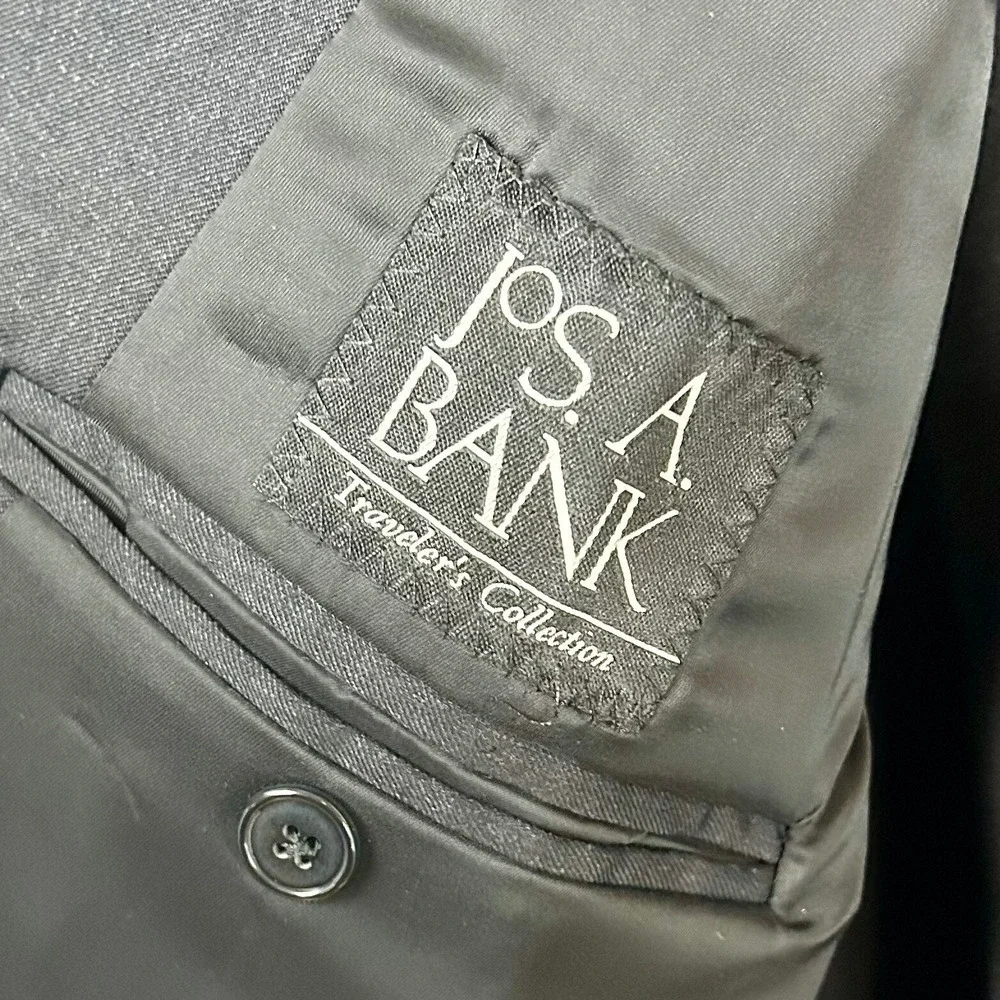 Jos. A. Bank 2 Piece Suit Men‎ 50R 42x26 Charcoal Gray 100% Wool Traveler's Work